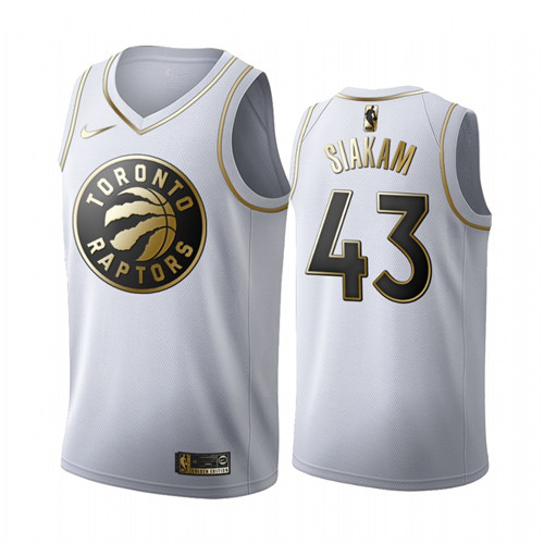 Men's Toronto Raptors #43 Pascal Siakam White NBA 2019 Golden Edition Stitched Jersey